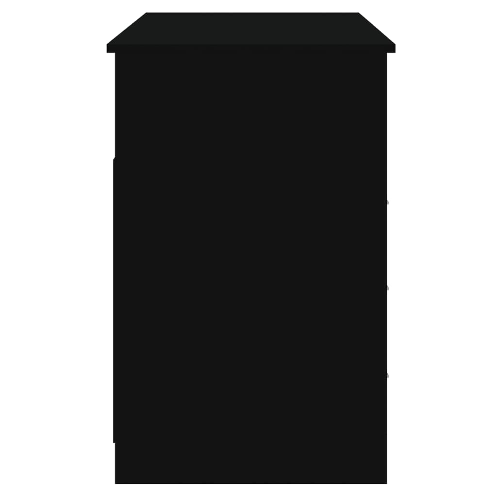 vidaXL Stolík so zásuvkami čierny 102x50x76 cm spracované drevo