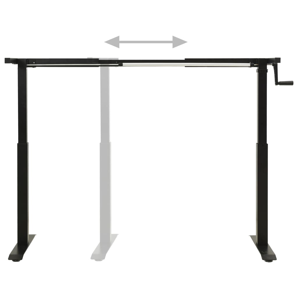 vidaXL Výškovo nastaviteľný rám stola ručne ovládaný čierny
