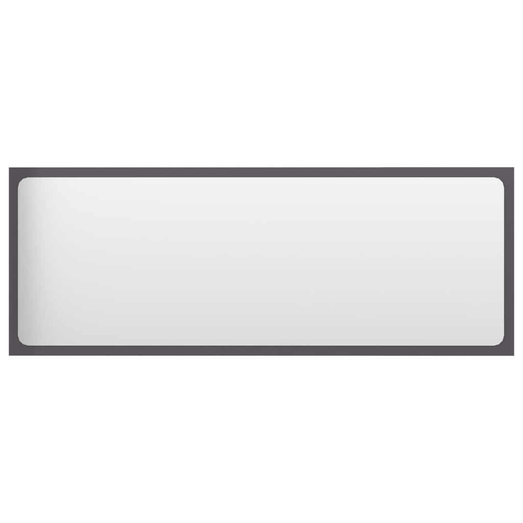 vidaXL Kúpeľňové zrkadlo, lesklé sivé 100x1,5x37 cm, kompozitné drevo