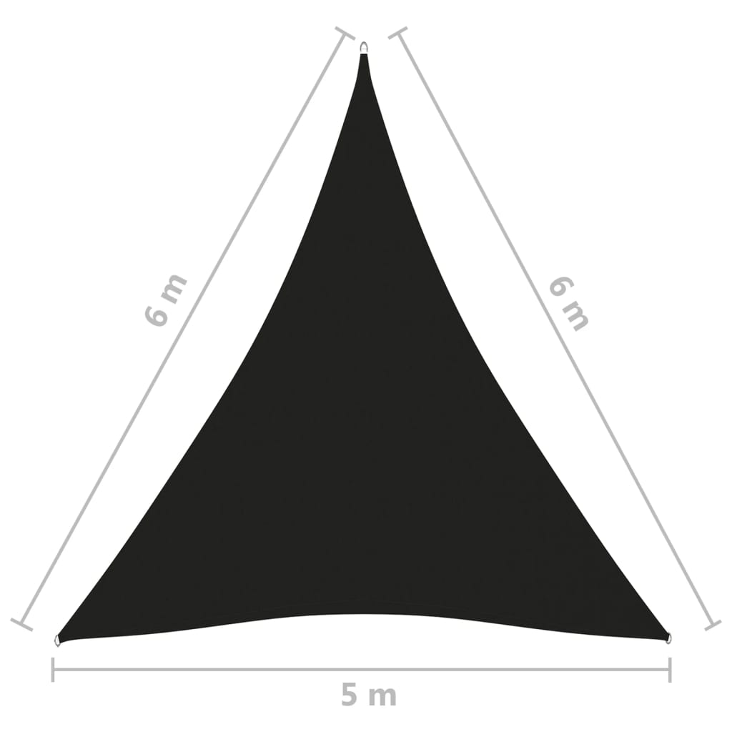 vidaXL Tieniaca plachta oxfordská látka trojuholníková 5x6x6 m čierna