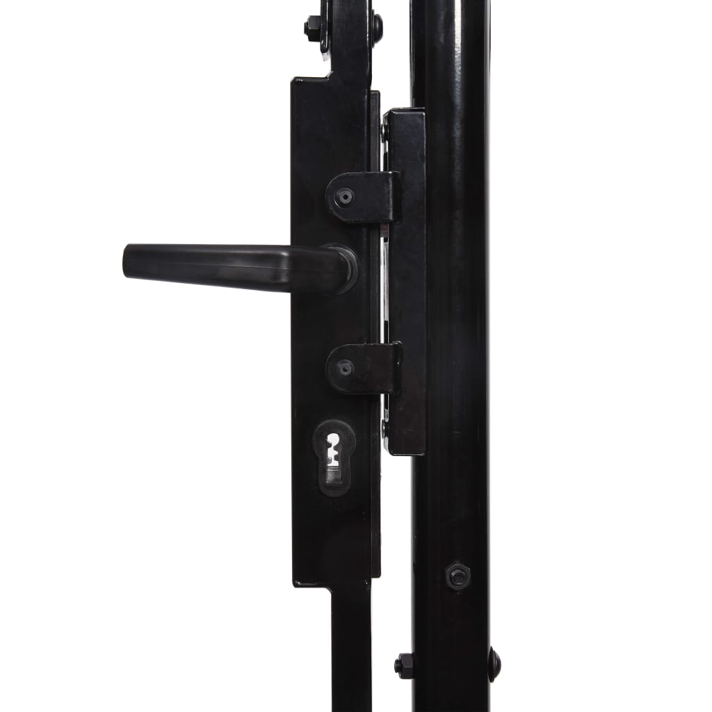 vidaXL Jednokrídlová plotová brána s hrotmi, oceľ 1x1 m, čierna