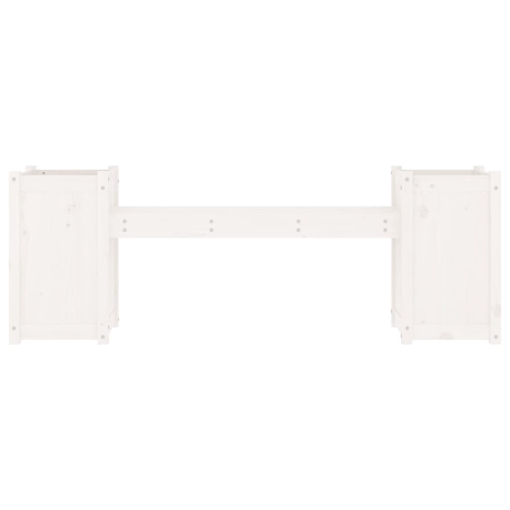 vidaXL Kvetináčová lavica biela 180x36x63 cm masívna borovica