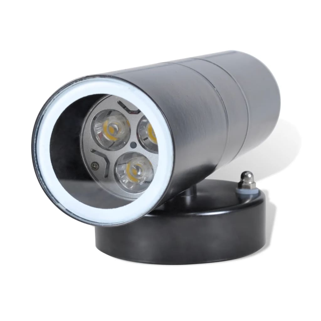 Čierna LED nástenná lampa z nerezovej ocele pre vnútro i vonkajšok