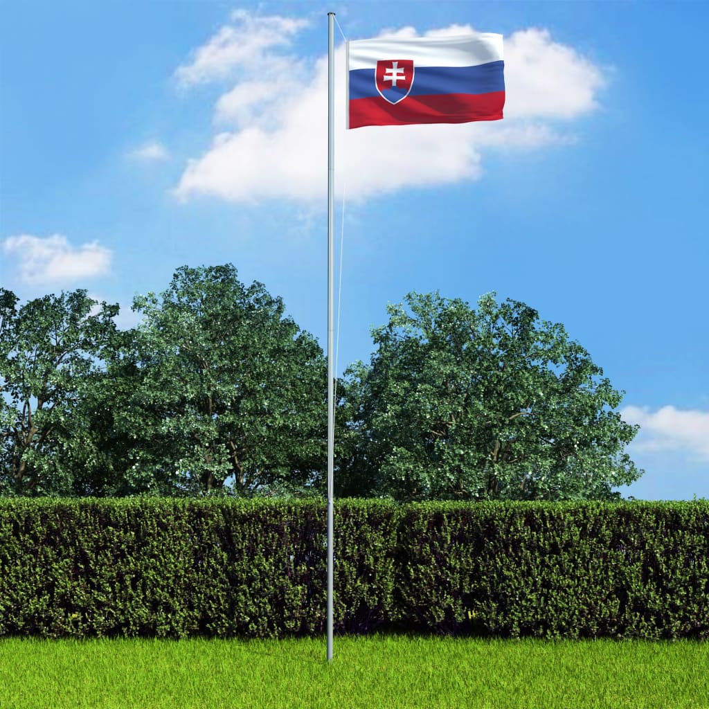 vidaXL Slovenská vlajka a stĺp 4 m hliníkový