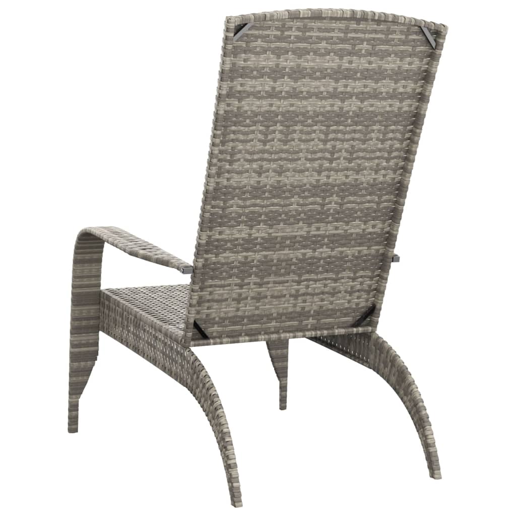 vidaXL Záhradná stolička Adirondack sivá polyratan