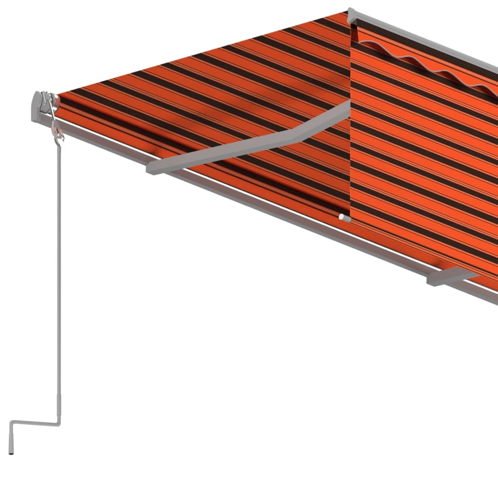 vidaXL Automatická markíza s tienidlom 4x3 m oranžovo-hnedá