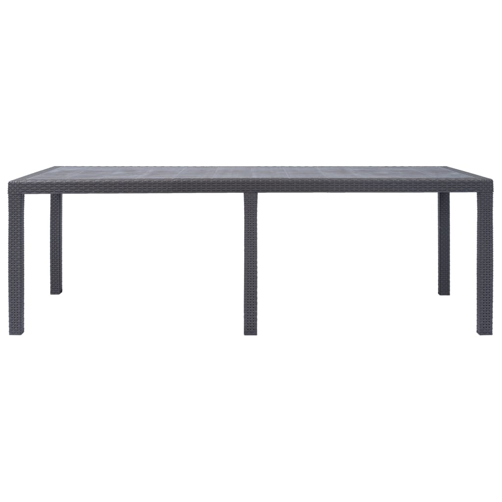 vidaXL Záhradný stôl hnedý 220x90x72 cm plastový s ratanovým vzhľadom