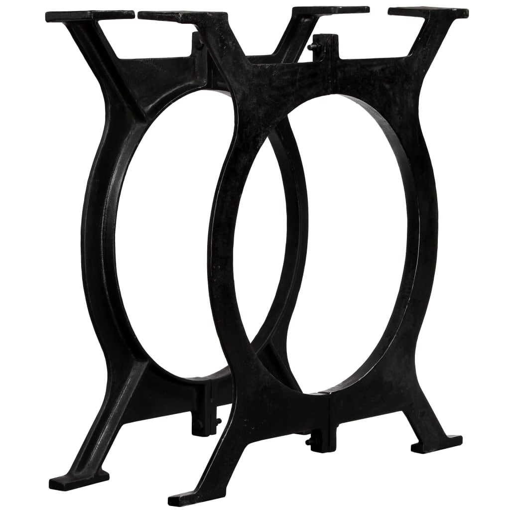 vidaXL Stolové nohy na jedálenský stôl 2 ks, rám v tvare O, liatina