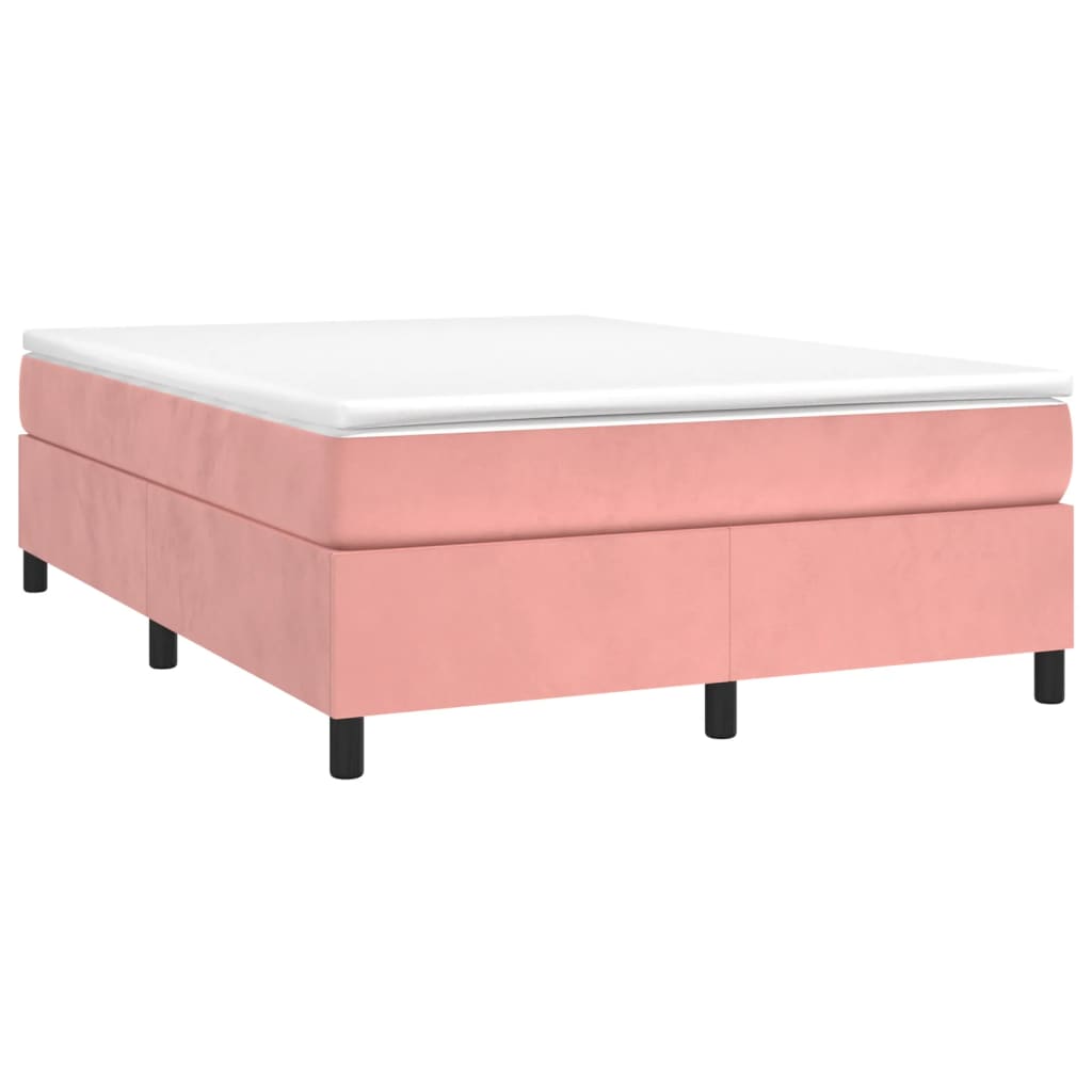 vidaXL Rám postele ružový 140x200 cm zamat