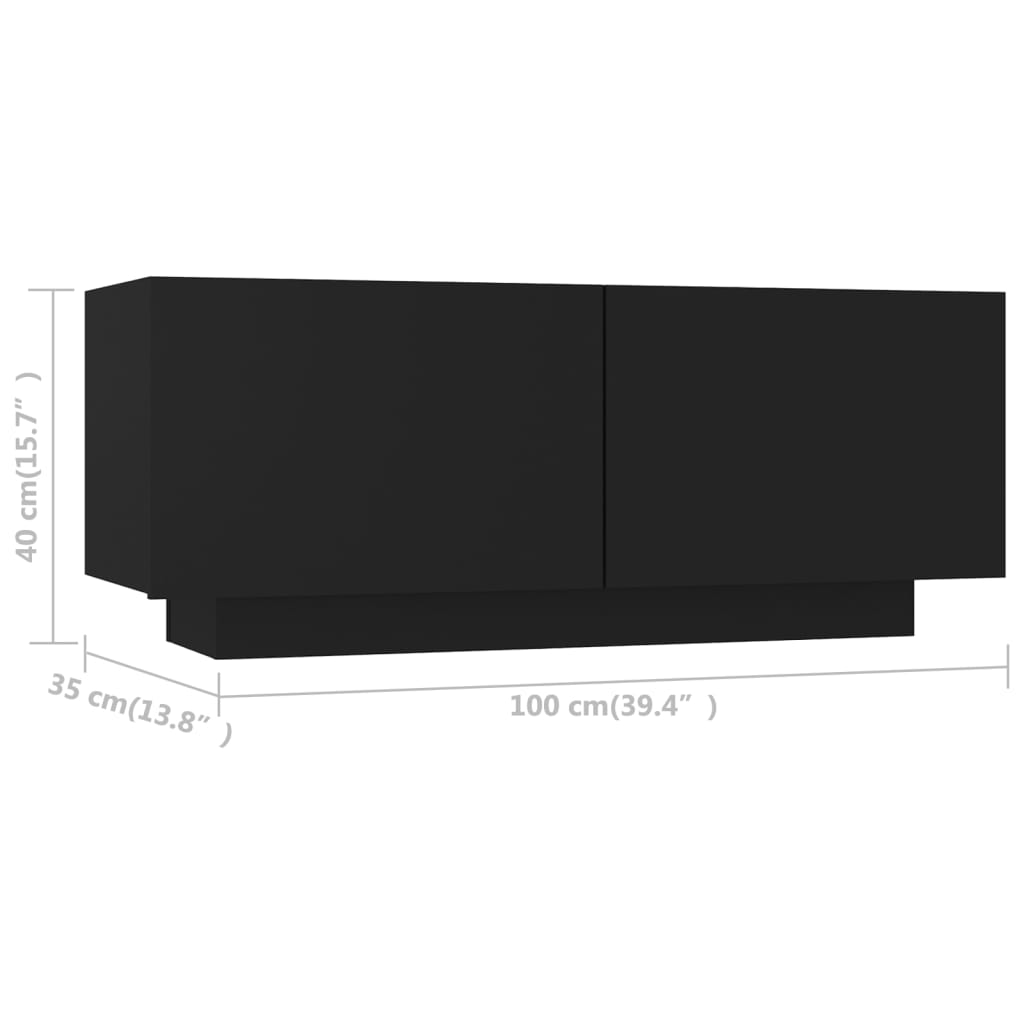 vidaXL TV skrinka čierna 100x35x40 cm drevotrieska