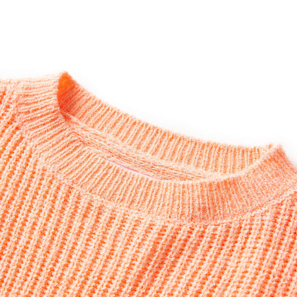 Detský pletený sveter žiarivo oranžová farba 92