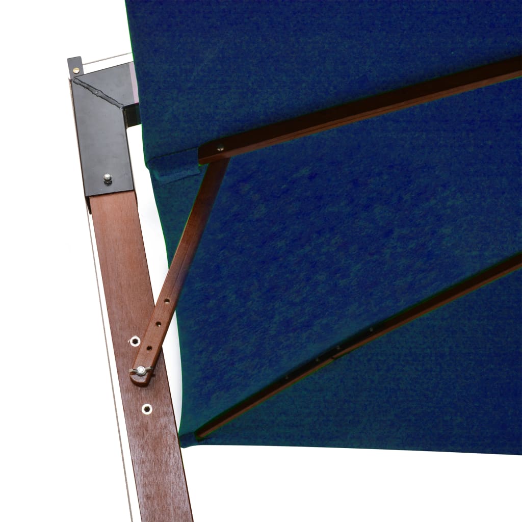 vidaXL Závesný slnečník s tyčou azúrovomodrý 3x3 m masívna jedľa