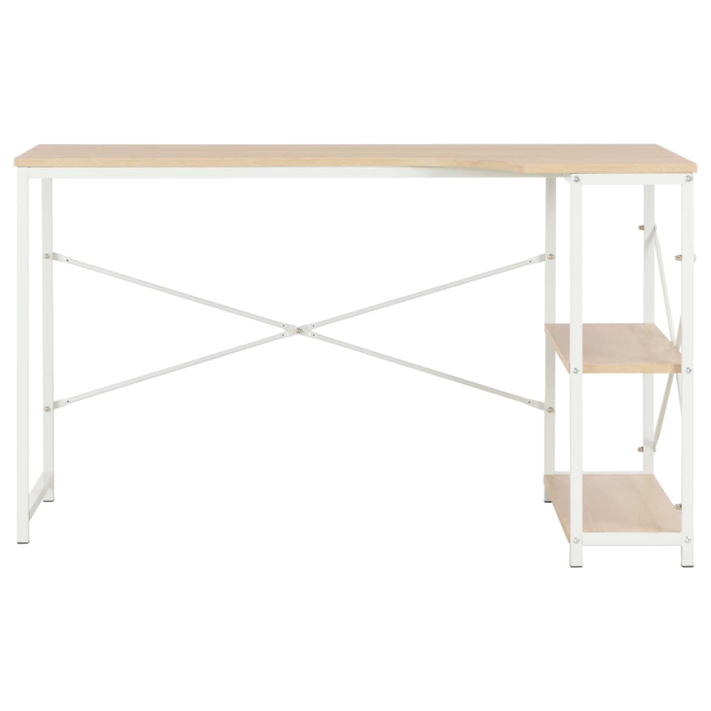 vidaXL Počítačový stôl biely a dubový 120x72x70 cm