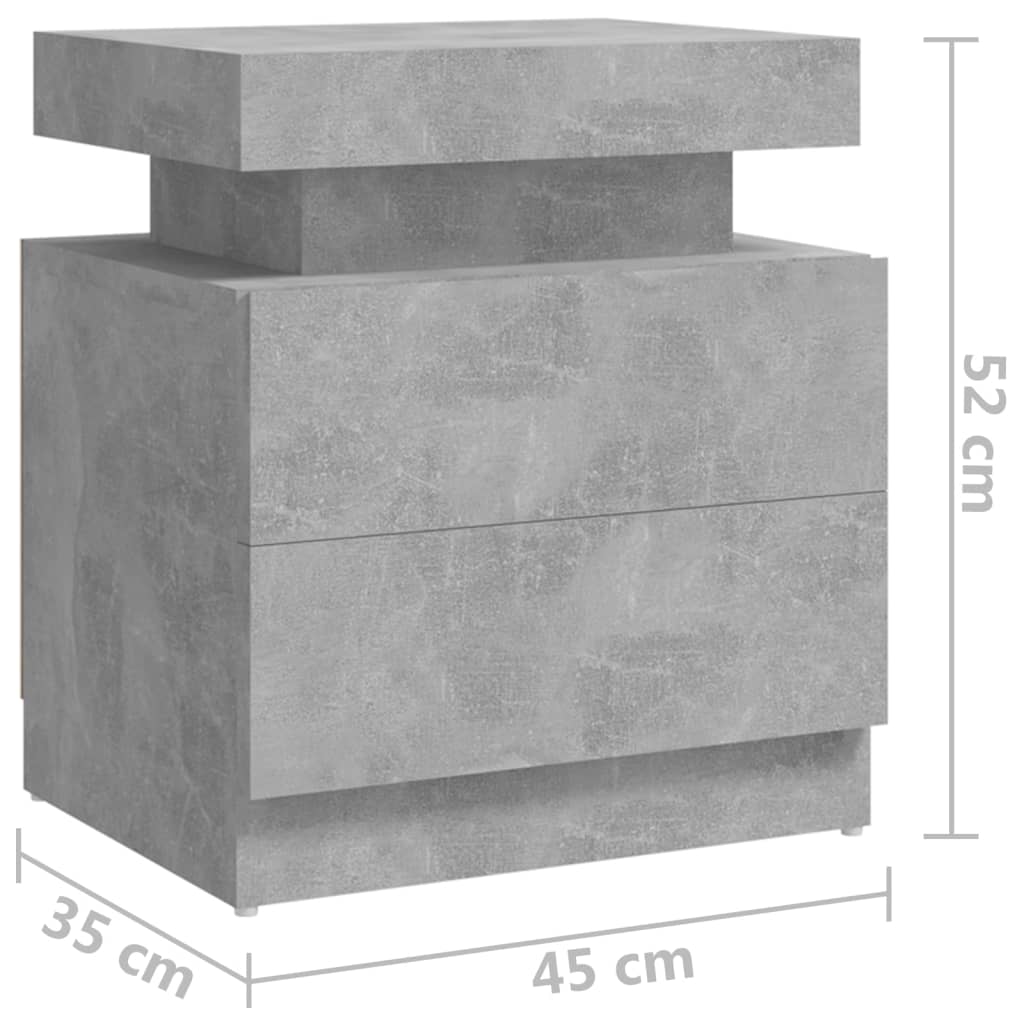 vidaXL Nočný stolík betónovosivý 45x35x52 cm drevotrieska