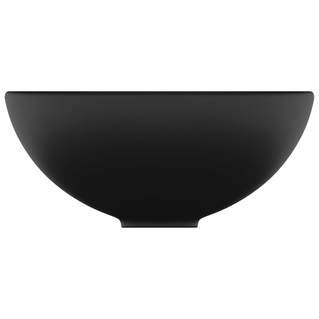 vidaXL Luxusné umývadlo, okrúhle, matné čierne 32,5x14 cm, keramika