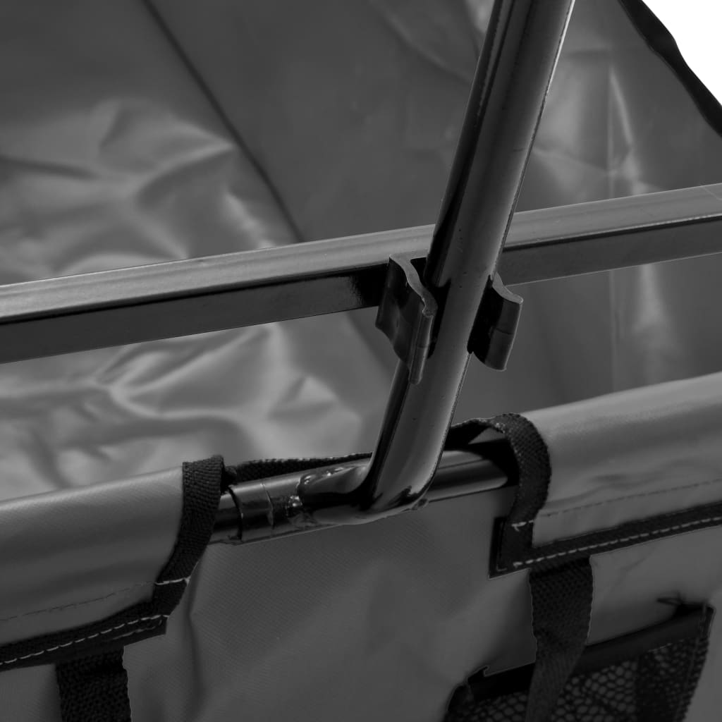 vidaXL Skladací ručný vozík, oceľ, sivý
