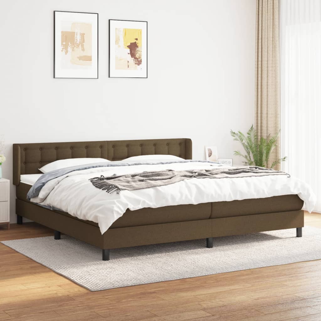 vidaXL Boxspring posteľ s matracom tmavohnedá 200x200 cm látka