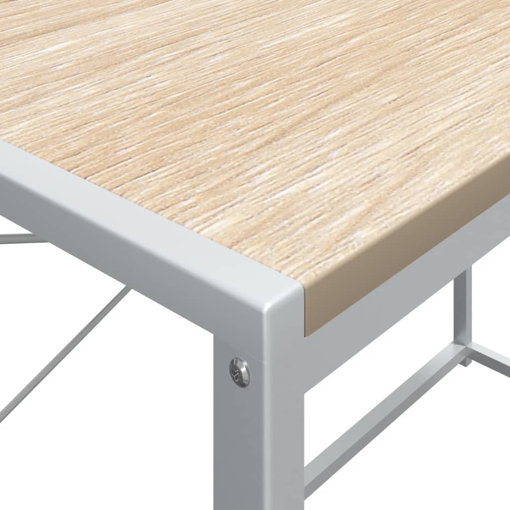 vidaXL Počítačový stôl biely a dubový 110x60x138 cm drevotrieska