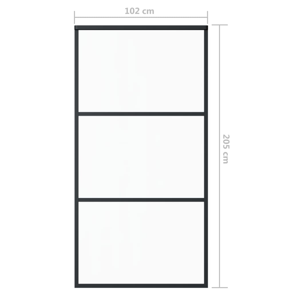 vidaXL Posuvné dvere s kovaním ESG sklo a hliník 102x205 cm