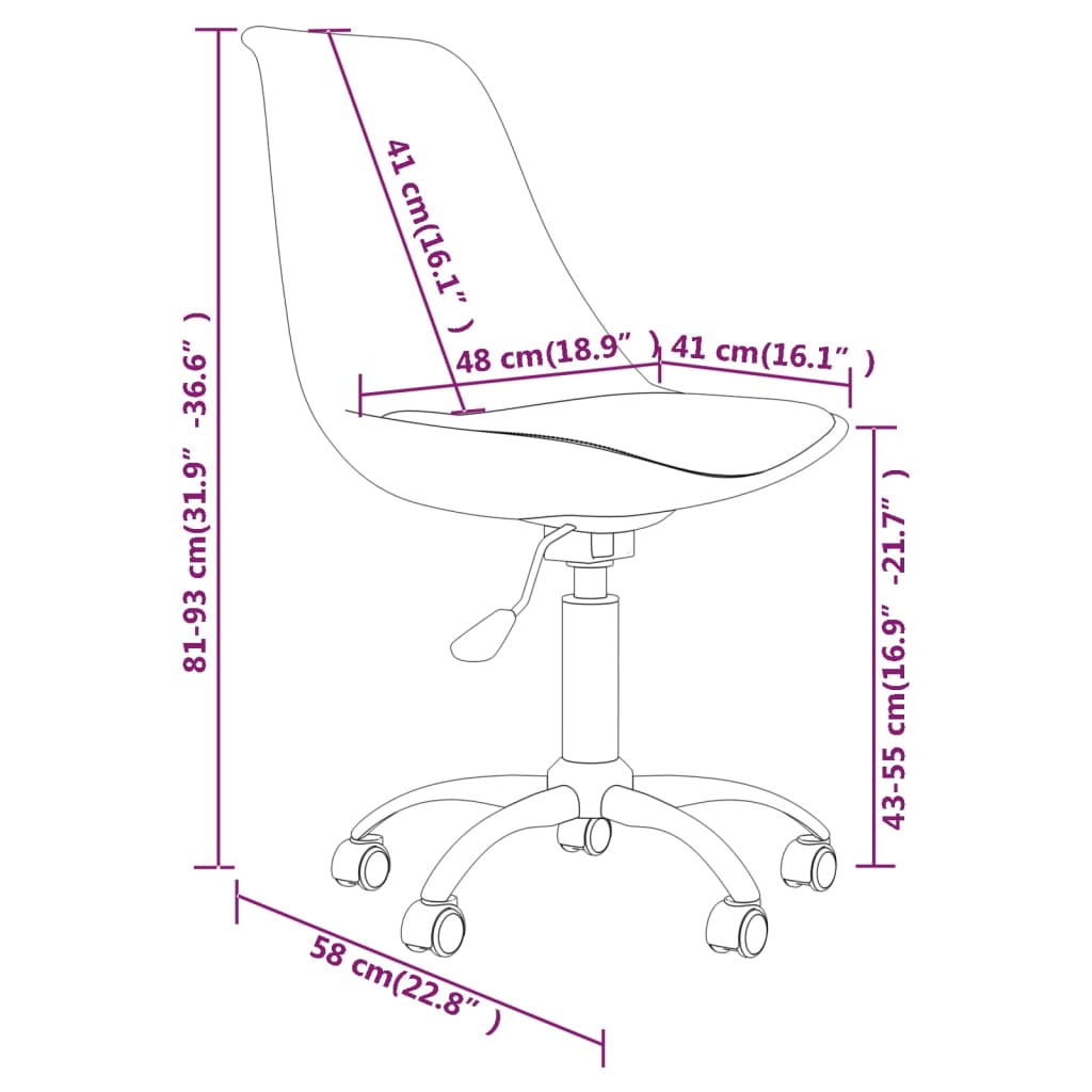 vidaXL Otočné jedálenské stoličky 4 ks fialové látkové