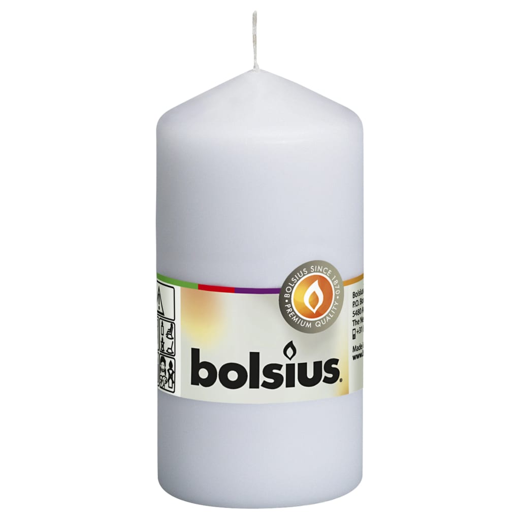 Bolsius Valcové sviečky 10 ks 120x58 mm biele