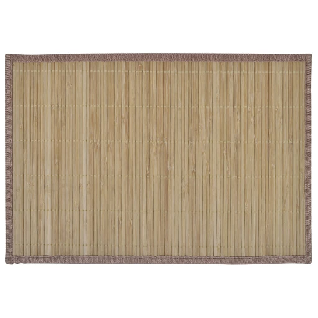 Bambusové prestieranie, 6 ks, 30 x 45 cm, hnedé