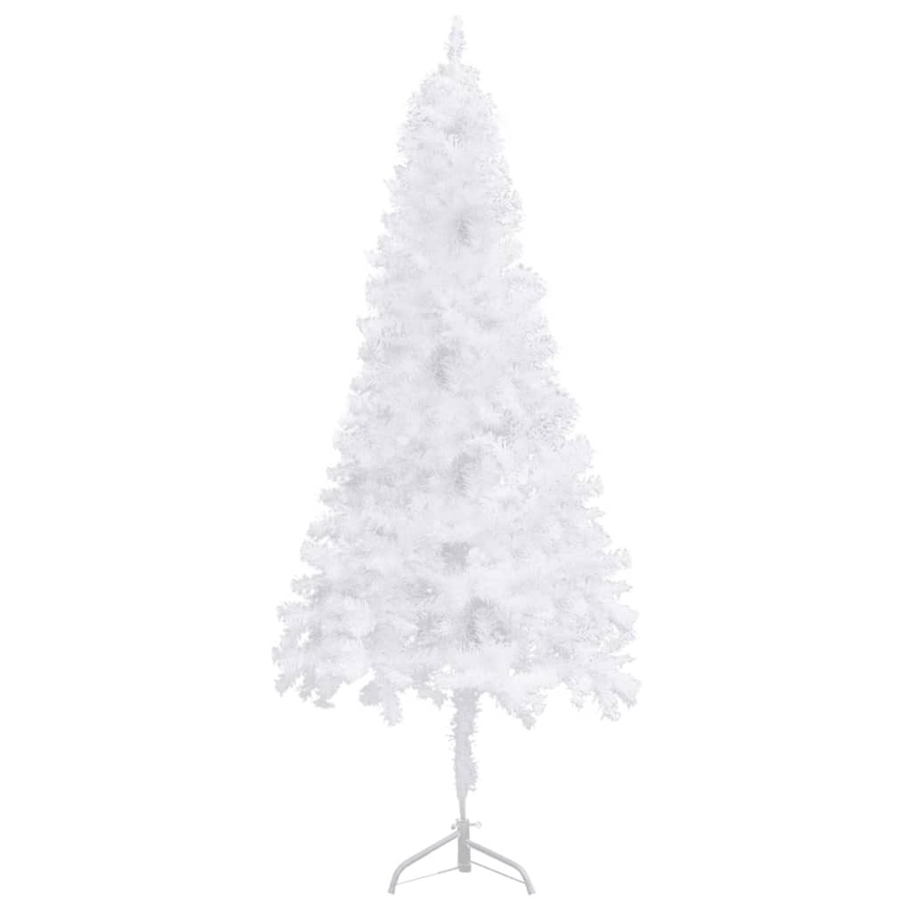 vidaXL Rohový umelý vianočný stromček biely 240 cm PVC