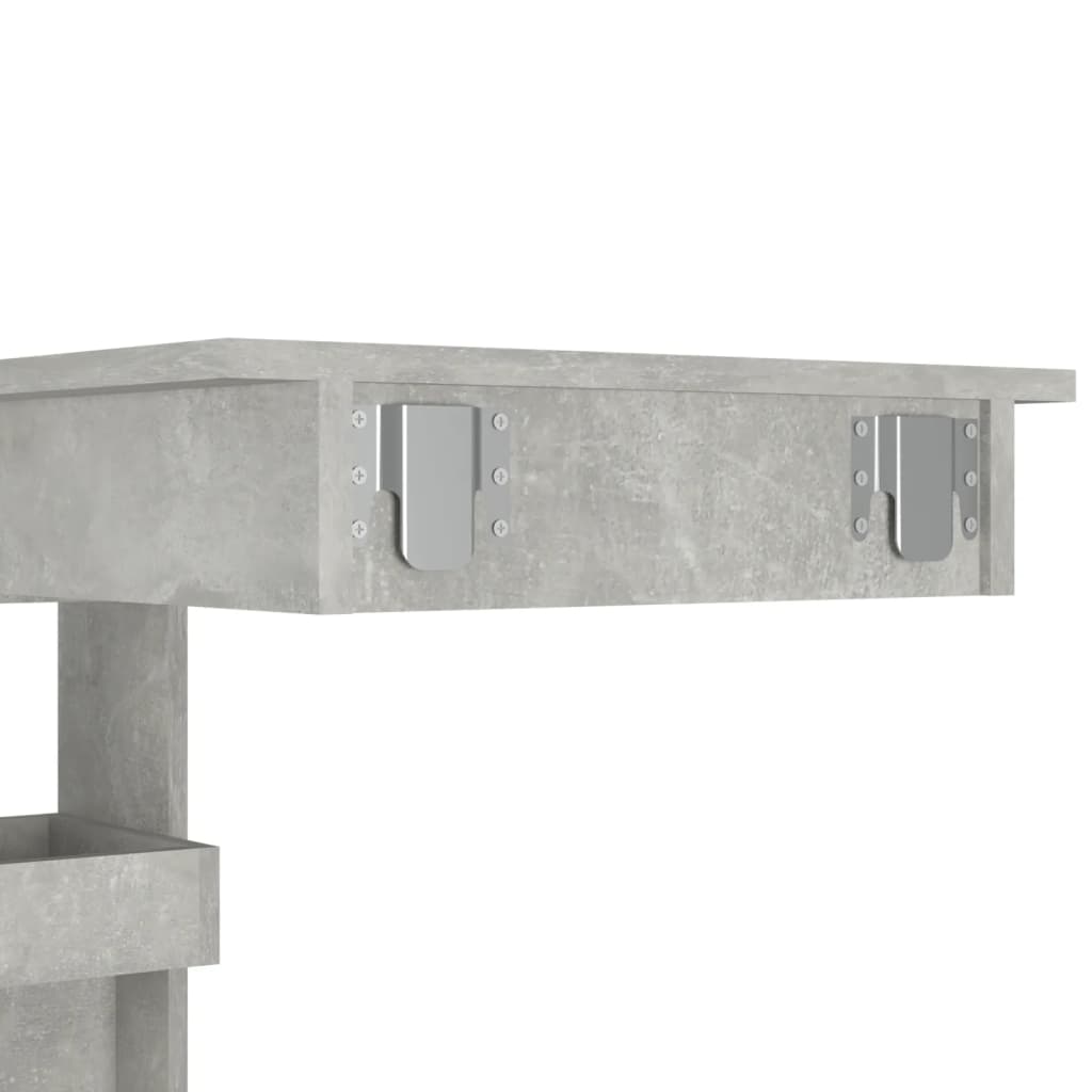 vidaXL Nástenný barový stôl betónový 102x45x103,5cm spracované drevo