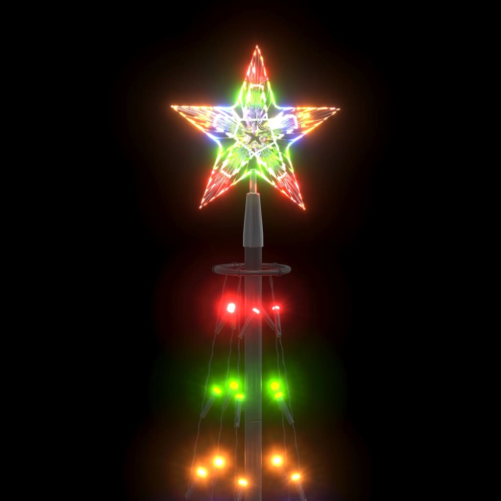 vidaXL Vianočný stromček, kužeľ 84 LED, farebné svetlo 50x150 cm