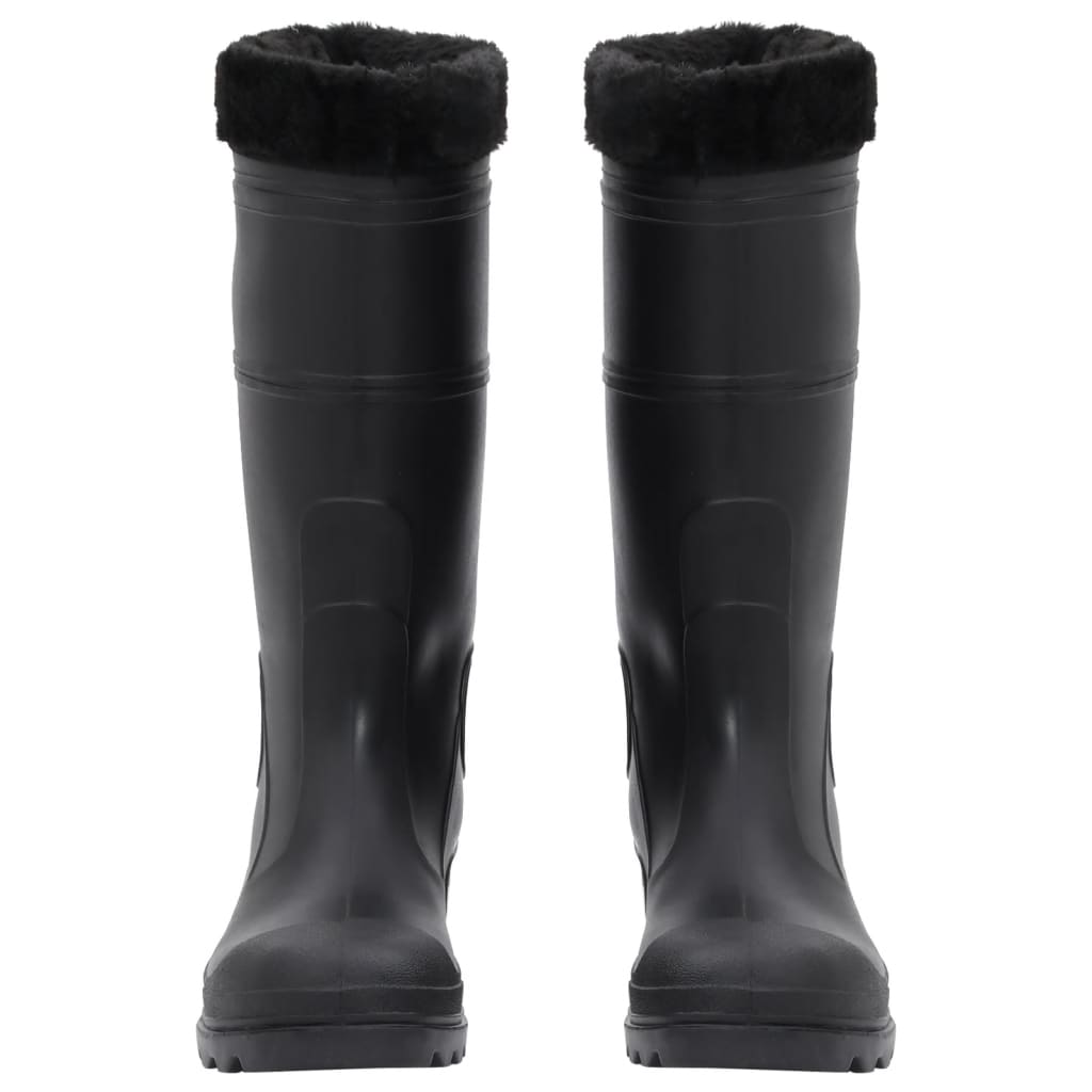vidaXL Topánky do dažďa s vyberateľnými ponožkami čierne veľk. 41 PVC