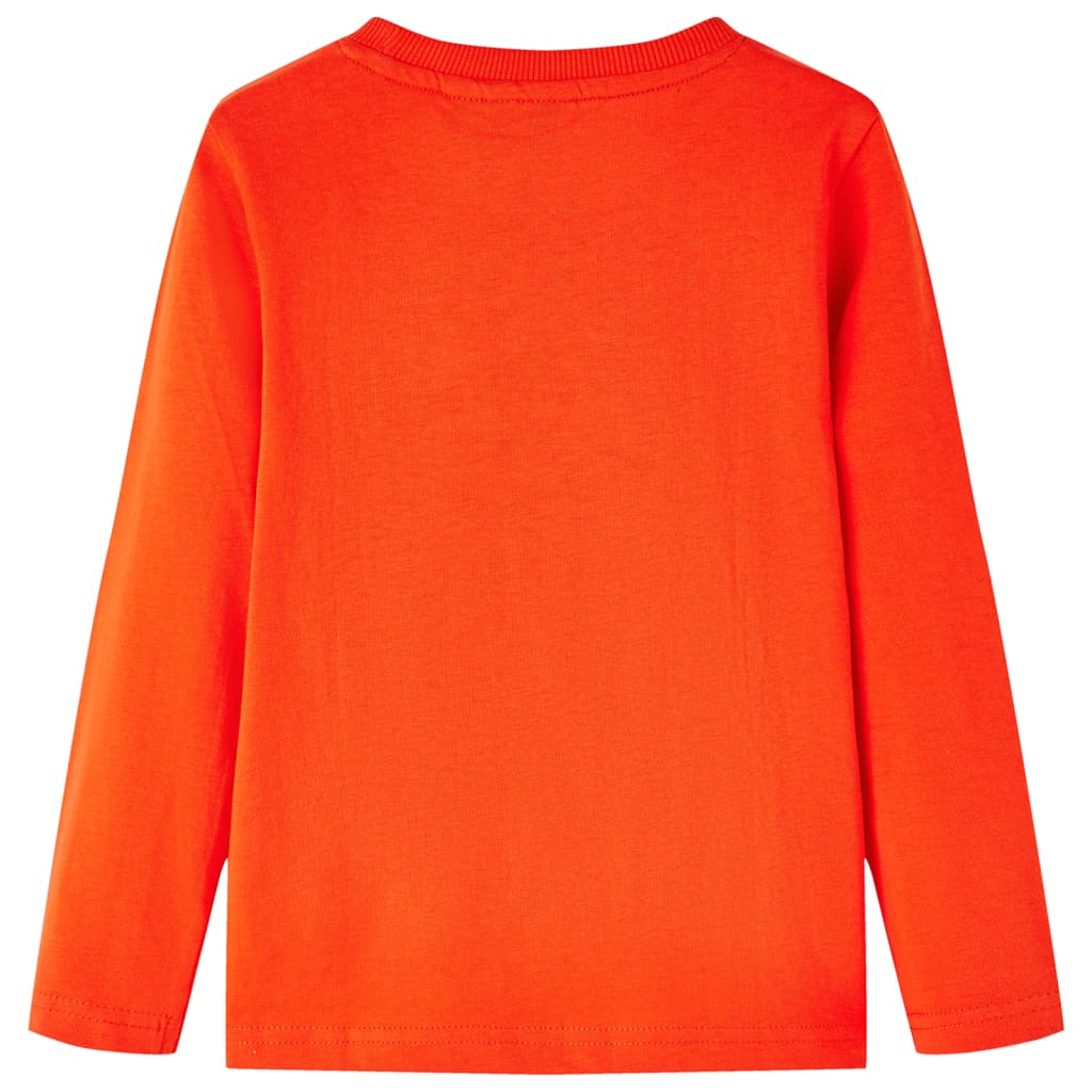 Detské tričko s dlhým rukávom žiarivo oranžové 92