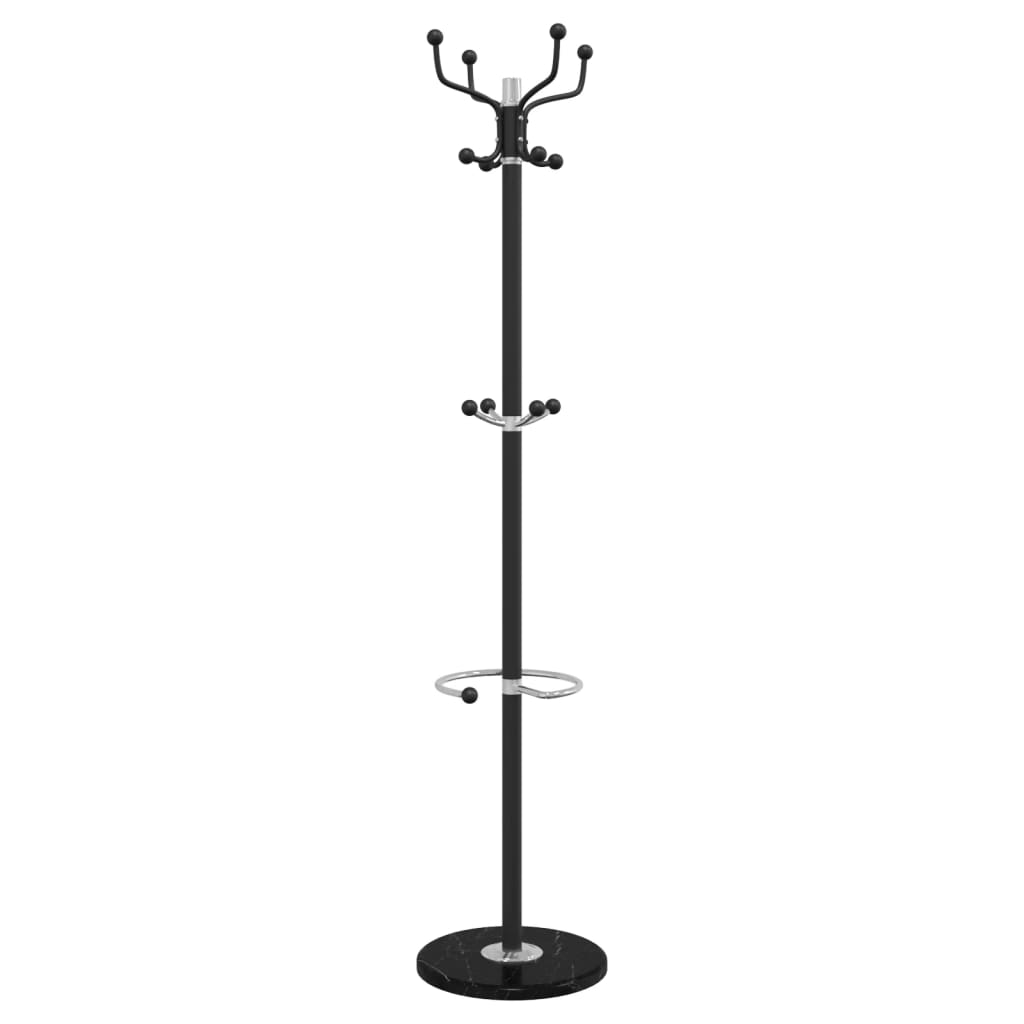 vidaXL Stojan s držiakom na dáždniky čierny 180 cm práškované železo