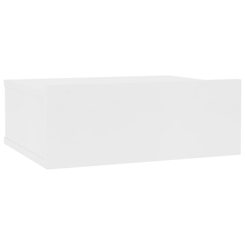 vidaXL Nástenný nočný stolík, biely 40x30x15 cm, kompozitné drevo
