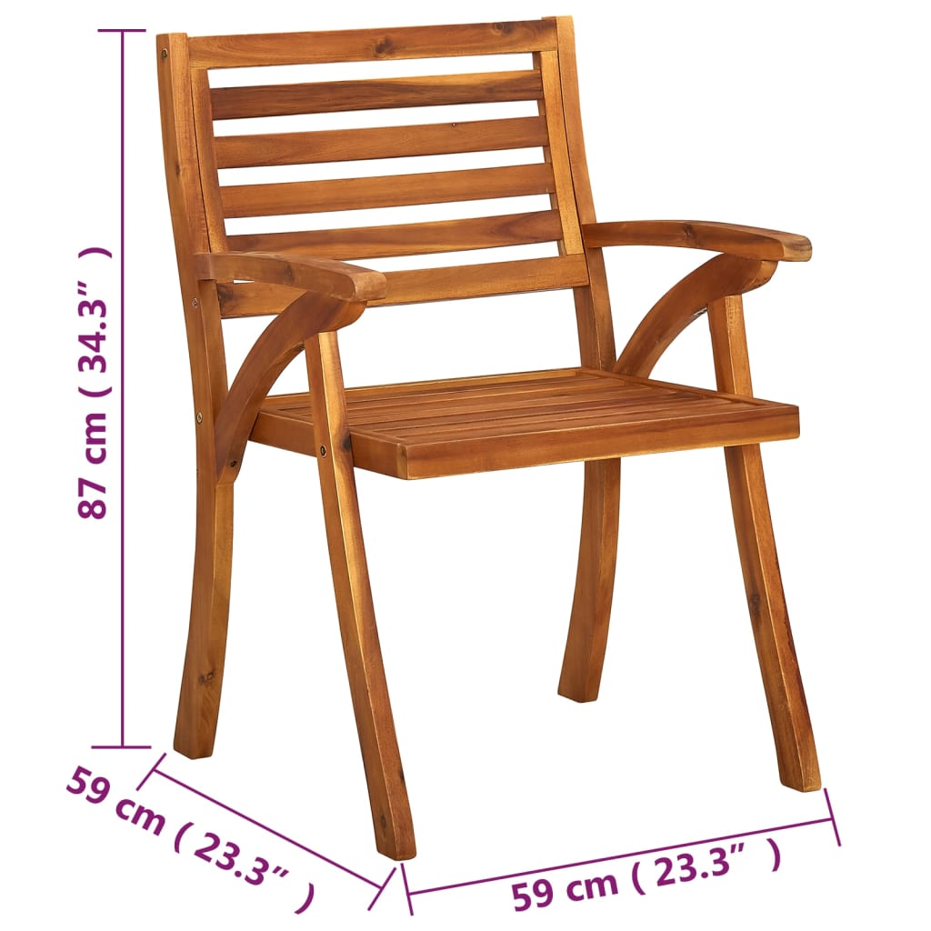 vidaXL Záhradné stoličky 4 ks masívne akáciové drevo