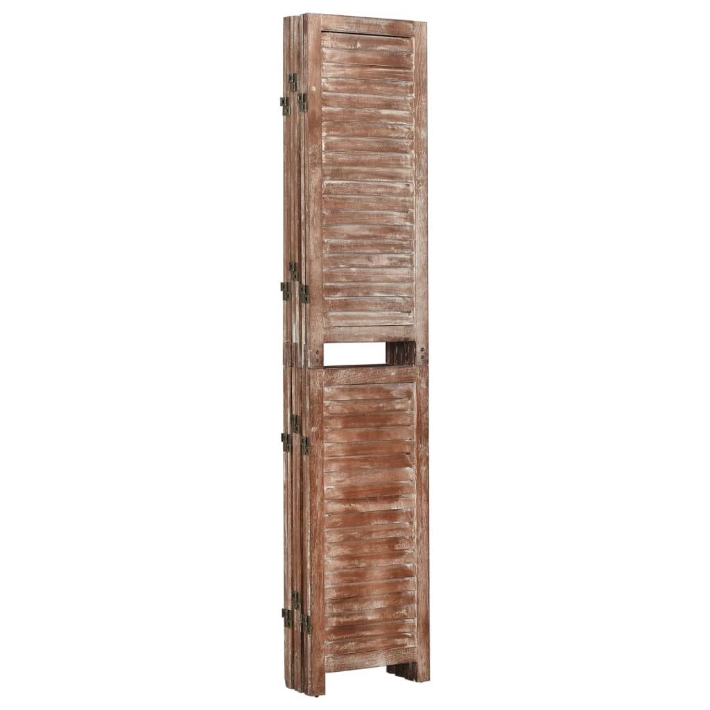 vidaXL 6-panelový paraván hnedý 210x165 cm masívne drevo paulounie