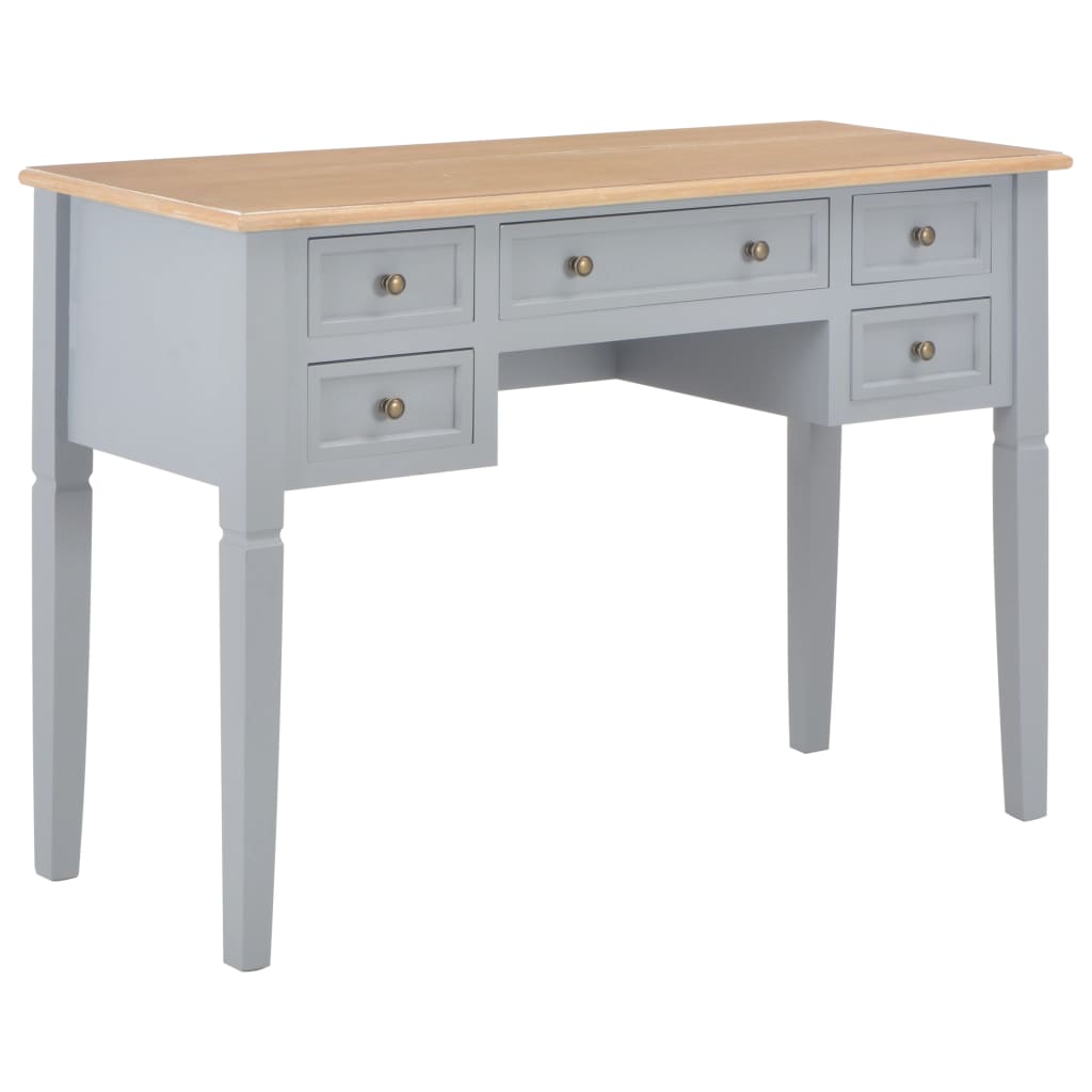 vidaXL Písací stôl, sivý 109,5x45x77,5 cm, drevo