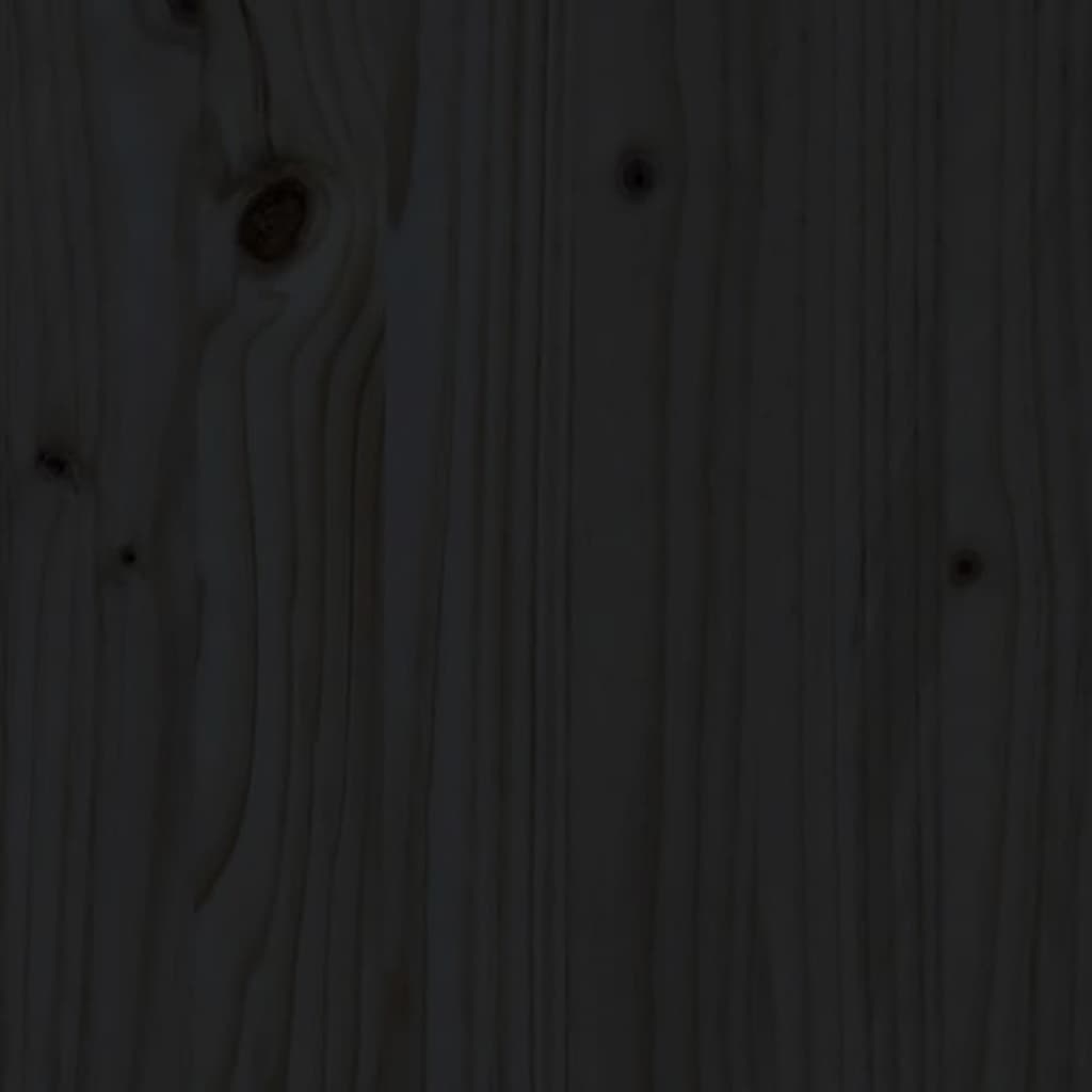 vidaXL Konzolový stolík čierny 70x35x75 cm masívne borovicové drevo