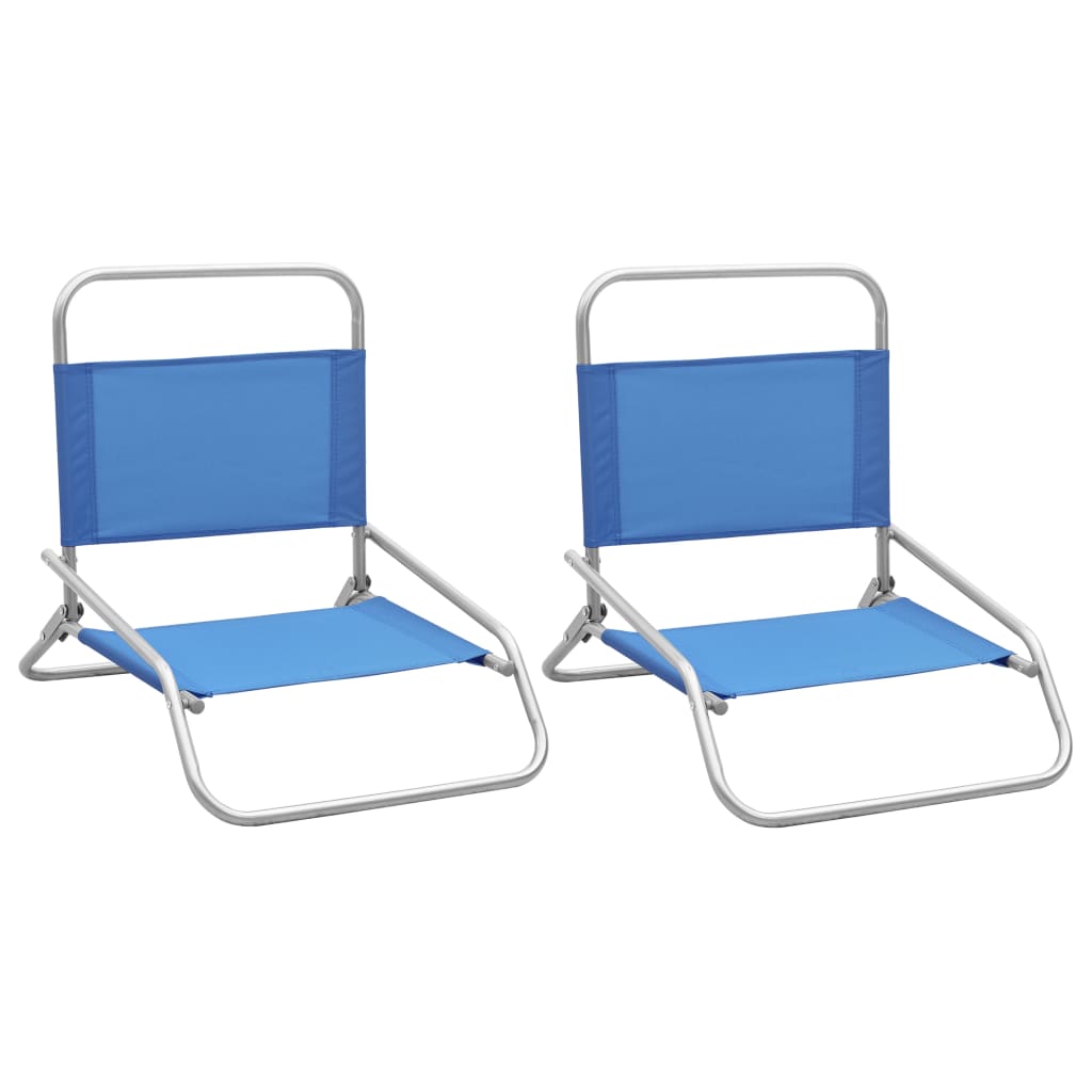 vidaXL Skladacie plážové stoličky 2 ks modré látka