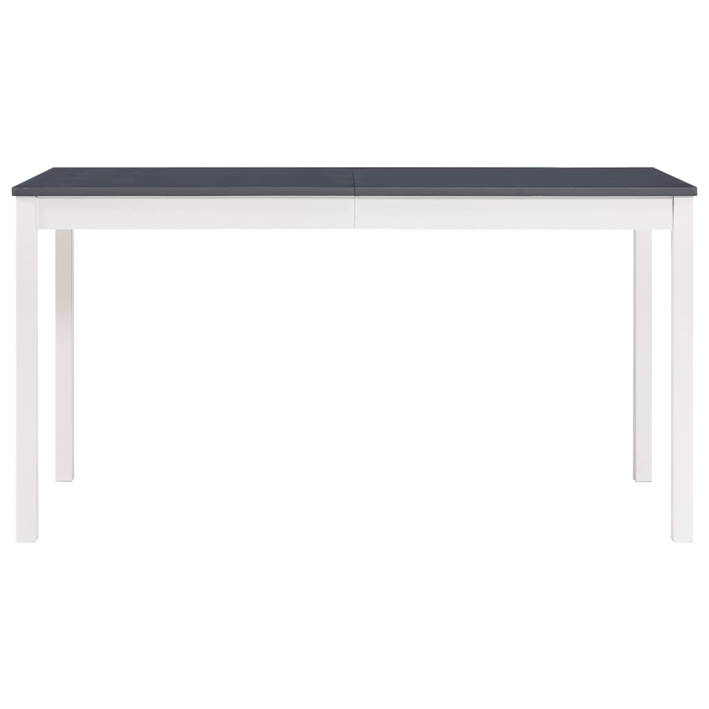 vidaXL Jedálenský stôl, biely a sivý 140x70x73 cm, borovicové drevo