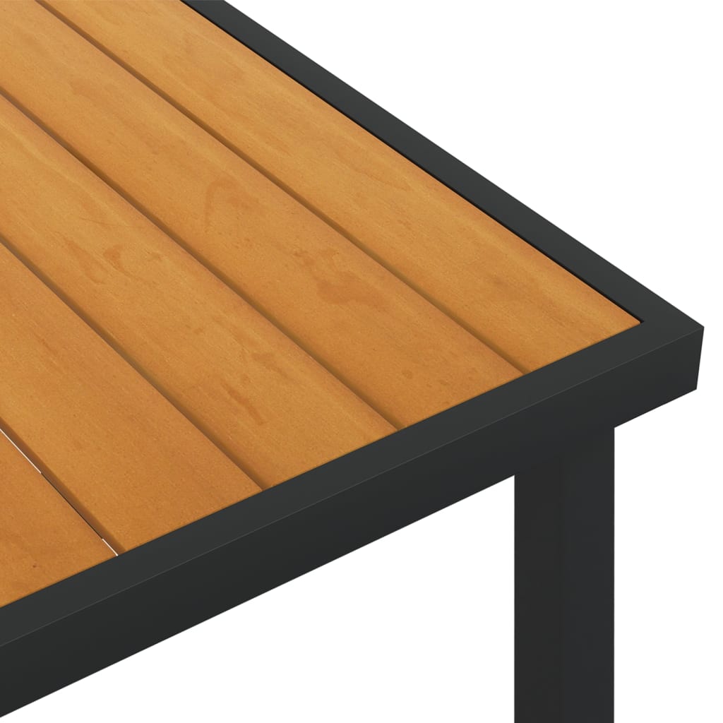 vidaXL Záhradný stôl hnedý 140x90x74 cm hliník a WPC