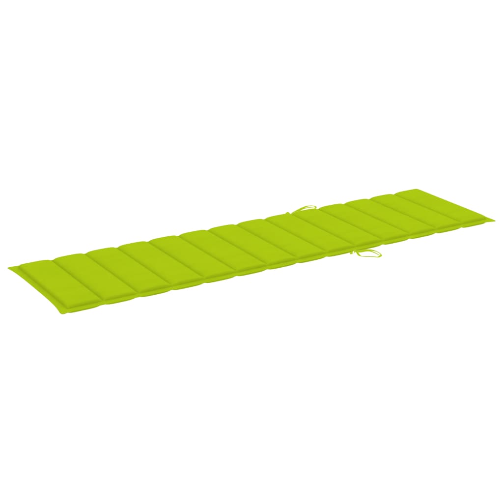 vidaXL Záhradné ležadlo so žiarivo zelenou podložkou tíkový masív