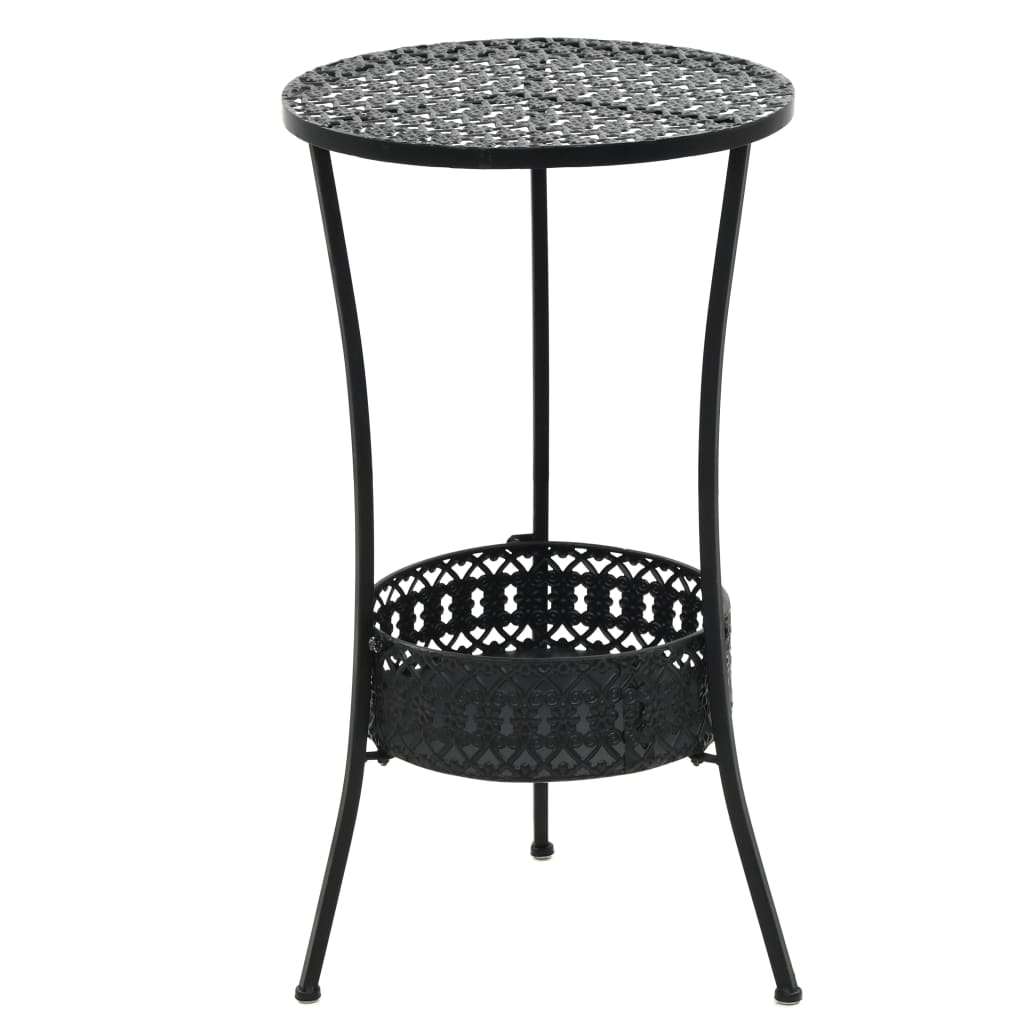 vidaXL Bistro stolík, čierny 40x70 cm, kov