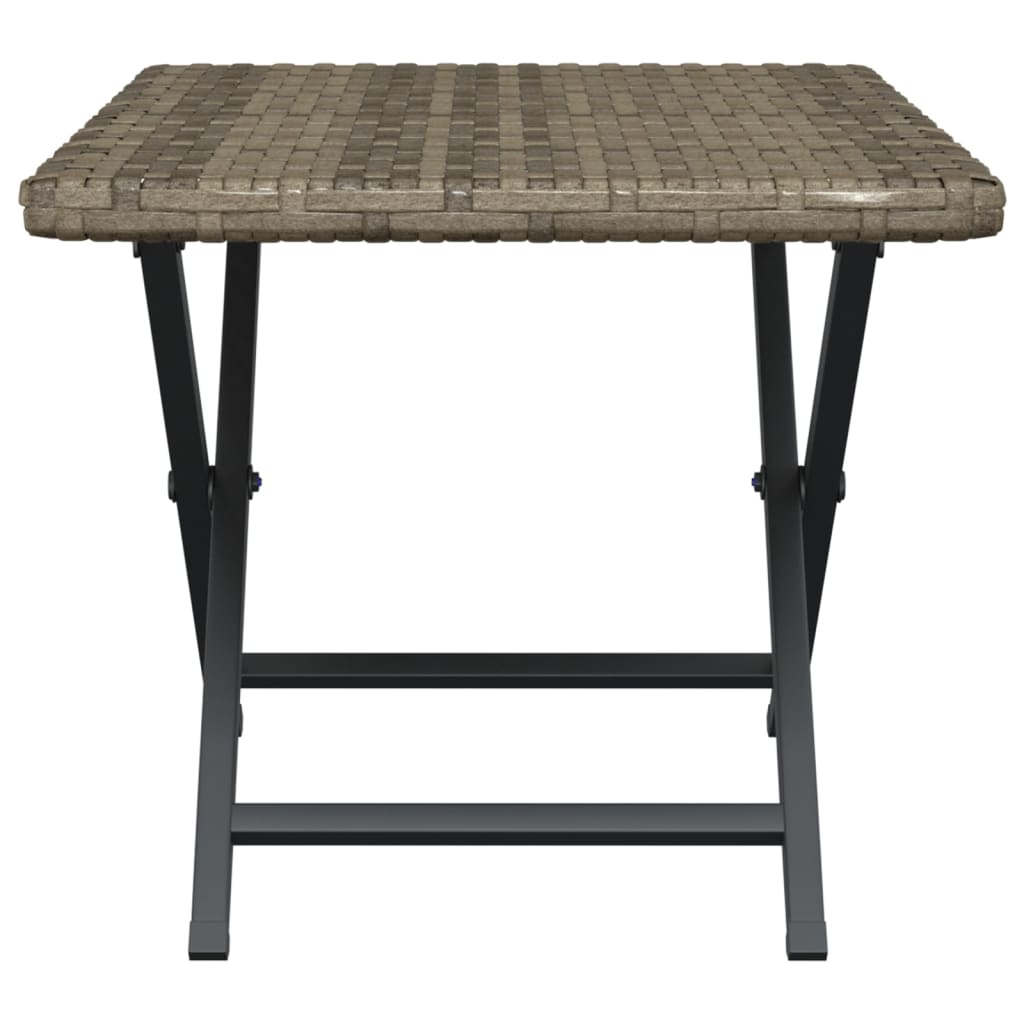 vidaXL Skladací stôl sivý 45x35x32 cm polyratan