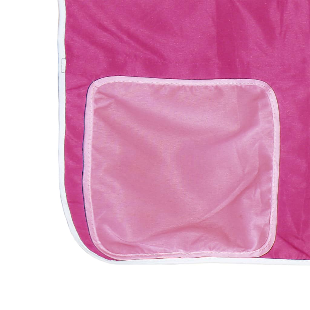 vidaXL Detská vyvýšená posteľ závesy ružová 90x190 cm masívna borovica