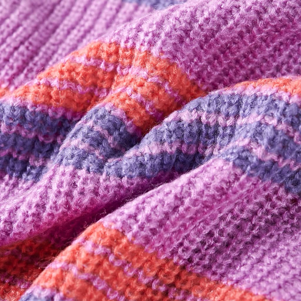 Detský sveter pruhovaný pletený fialovo-ružový 92