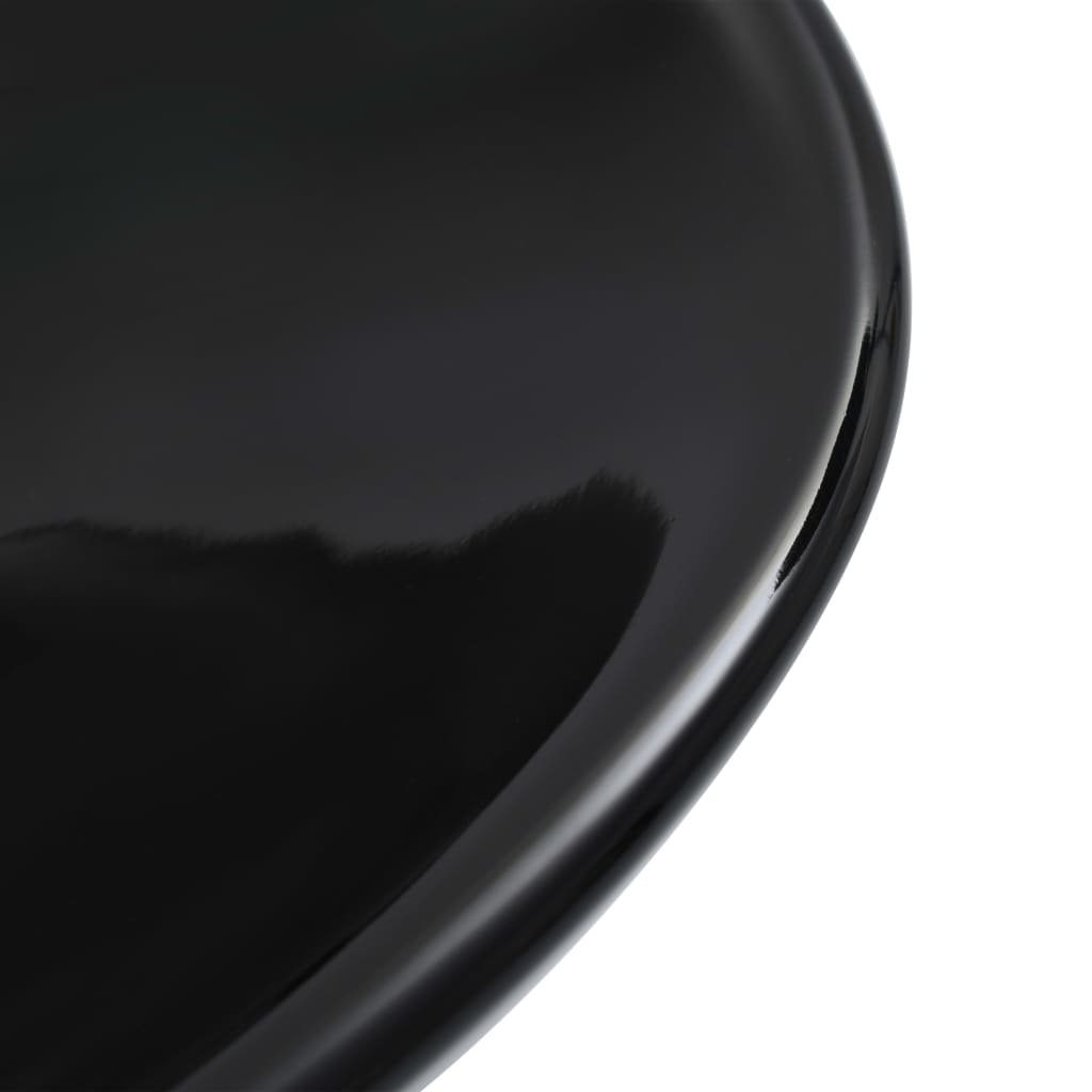 vidaXL Umývadlo 58,5x39x14 cm, keramika, čierne