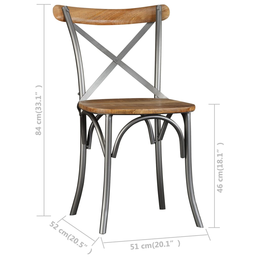 vidaXL Jedálenské stoličky 2 ks, mangový masív