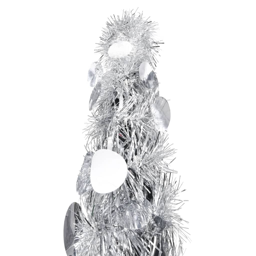 vidaXL Rozkladací umelý vianočný stromček, strieborný 180 cm, PET