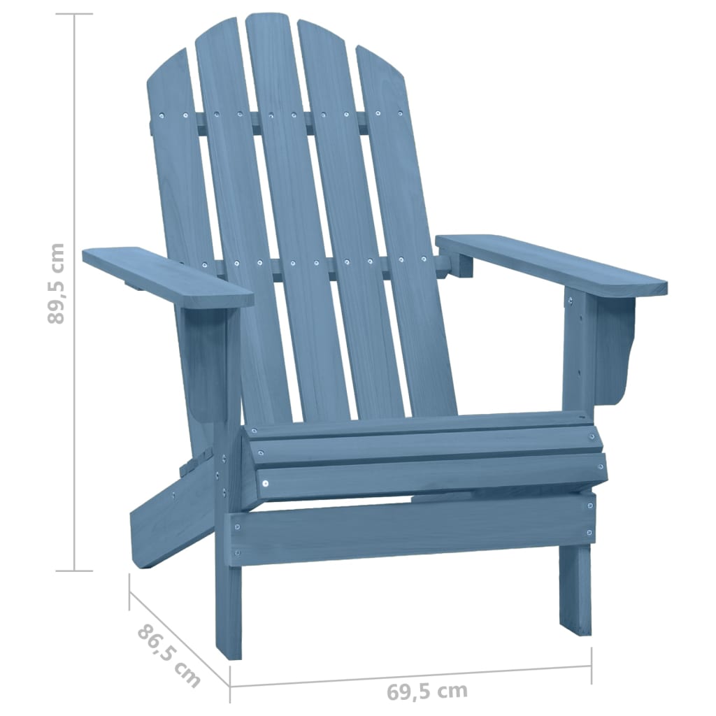 vidaXL Záhradná stolička Adirondack jedľový masív modrá