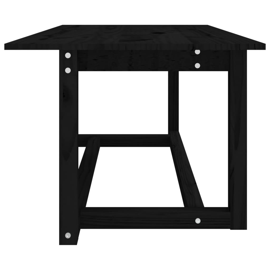 vidaXL Konferenčný stolík čierny 110x55x45 cm borovicový masív
